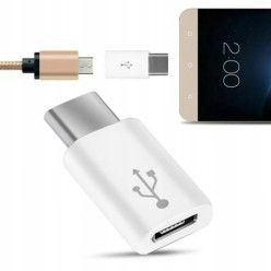 Przejściówka Micro USB na USB C 3.1 adapter nasadka biała