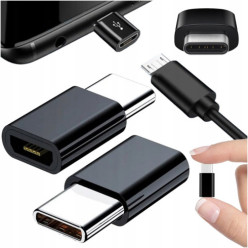 Przejściówka Micro USB na USB C 3.1 adapter nasadka czarna