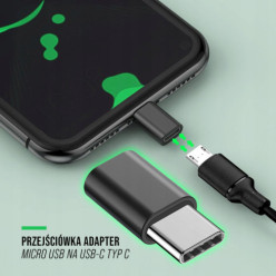 Przejściówka Micro USB na USB C 3.1 adapter nasadka czarna