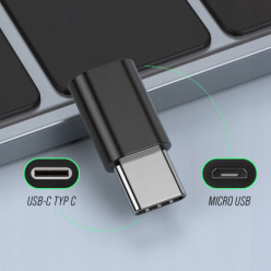 Przejściówka Micro USB na USB C 3.1 adapter nasadka czarna