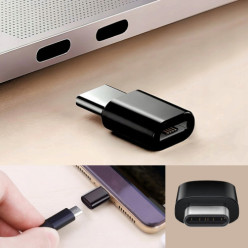 Przejściówka Micro USB na USB C 3.1 adapter nasadka czarna