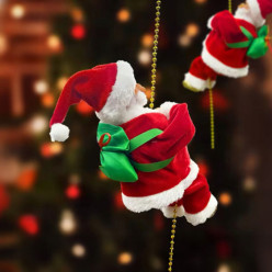Santa escalade une corde 100 cm avec musique décoration de Noël