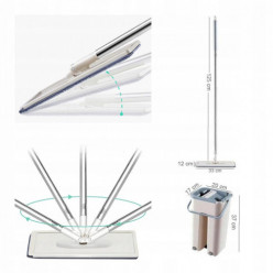 Flat mop with bucket wringer + 2 refills
