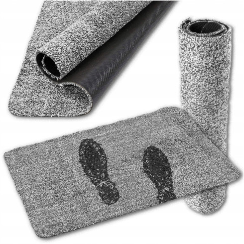 Dirt-absorbing door mat 46 x 70 grey