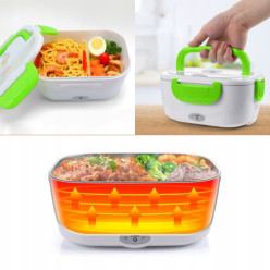 Food container with heating function 50 degrees mains powered green