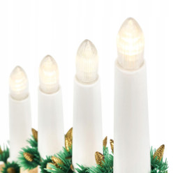 Drevené LED držiak na sviečky biely 7 sviečok 29cm