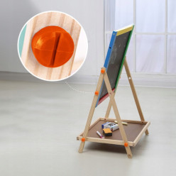 Panneau magnétique rotatif en bois double face + accessoires 80 cm