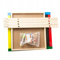 Double-sided wooden rotating magnetic chalkboard + accessories 80 cm