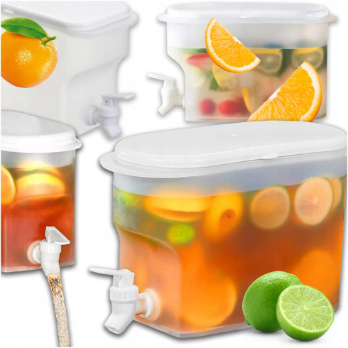 Hidegital-adagoló csappal, 3 l, átlátszó