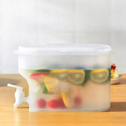 Distributeur de boissons fraîches avec robinet, 3 l, transparent