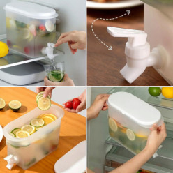 Distributeur de boissons fraîches avec robinet, 3 l, transparent