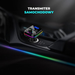 Transmiter bluetooth samochodowy FM 2x USB RGB