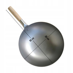 Acél wok pan kínai 30 cm