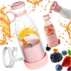 Mini blender butelka na wodę przenośny 300ml różowy