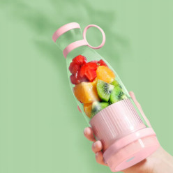 Mini blender butelka na wodę przenośny 300ml różowy