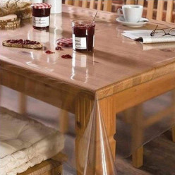 Protective table mat oilcloth transparent 160x140 cm