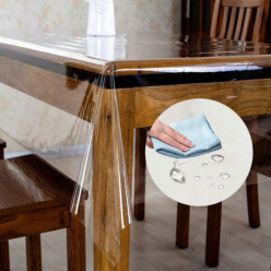 Protective table mat oilcloth transparent 160x140 cm