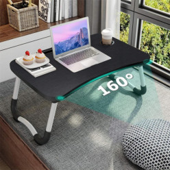 Klappbarer Frühstückstisch fürs Bett Laptoptisch mit Getränkehalter 60x40cm