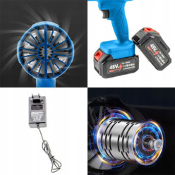 Souffleur de feuilles sans fil 48V, deux batteries
