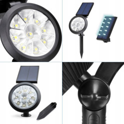 Lampa solarna ogrodowa RGB IP55 42 cm zawieszana wbijana