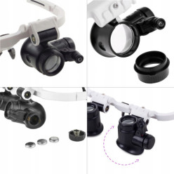 Magnifying glasses with LED light up to 23x adjustable