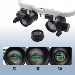 loupe avec lumière LED jusqu'à 23x réglable