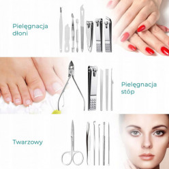 Zestaw do manicure pedicure paznokci 20 elementów przybornik