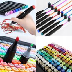 Markery alkoholowe dwustronne zestaw 120 szt + torba