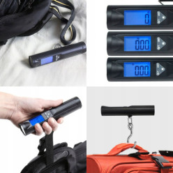 Elektronische Kofferwaage Hakenwaage Angelwaage bis 40 kg mit LED-Lampe + Batterien