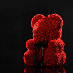 Ours en peluche en roses rouges 25cm 600 roses
