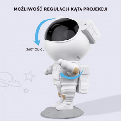 Projektor rzutnik gwiazd astronauta pilot lampka nocna