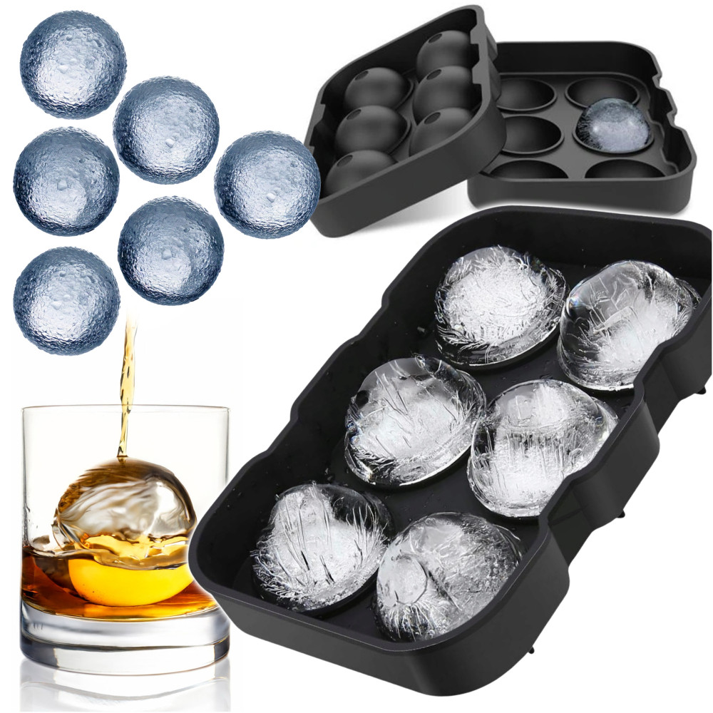 Silicone ice mould tray 6 ice balls for drinks cocktails