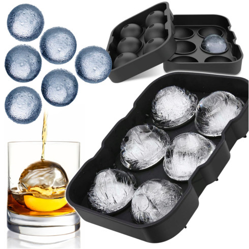 Silicone ice mould tray 6 ice balls for drinks cocktails