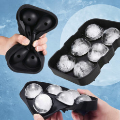 Eisform Silikon-Eiswürfelform 6 Eiskugeln für Getränke Drinks