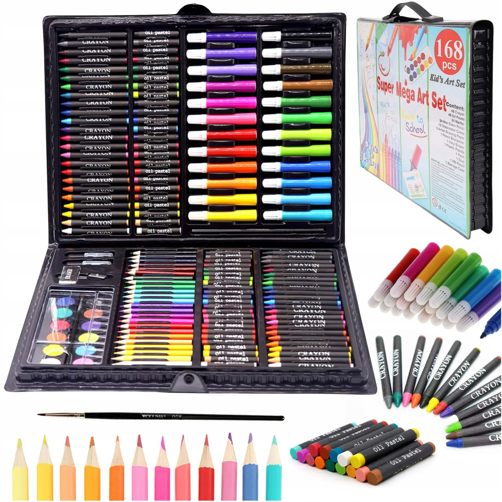 Zestaw artystyczny do malowania walizka 168 elementów