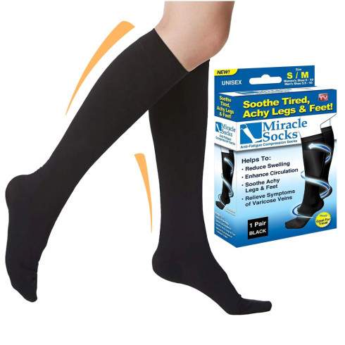 Skarpetki uciskowe na żylaki czarne