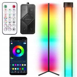 Rohová podlaha stojaca lampa RGB LED app diaľkový hudobný senzor 140 cm