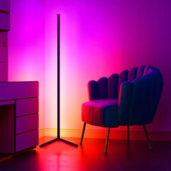 Rohová podlaha stojaca lampa RGB LED app diaľkový hudobný senzor 140 cm