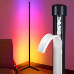 Rohová podlaha stojící lampa RGB LED aplikace dálkové hudební senzor 140 cm