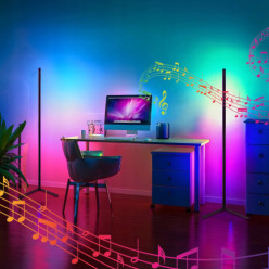 Sarokpadló állólámpa RGB LED alkalmazás távoli zeneérzékelő 140 cm