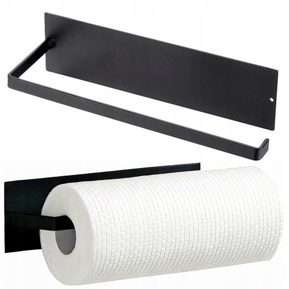 Porte serviette en papier de cuisine rack mat noir