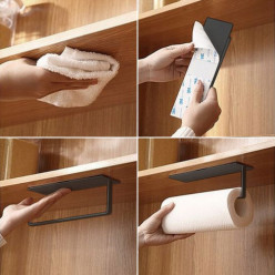 Porte serviette en papier de cuisine rack mat noir