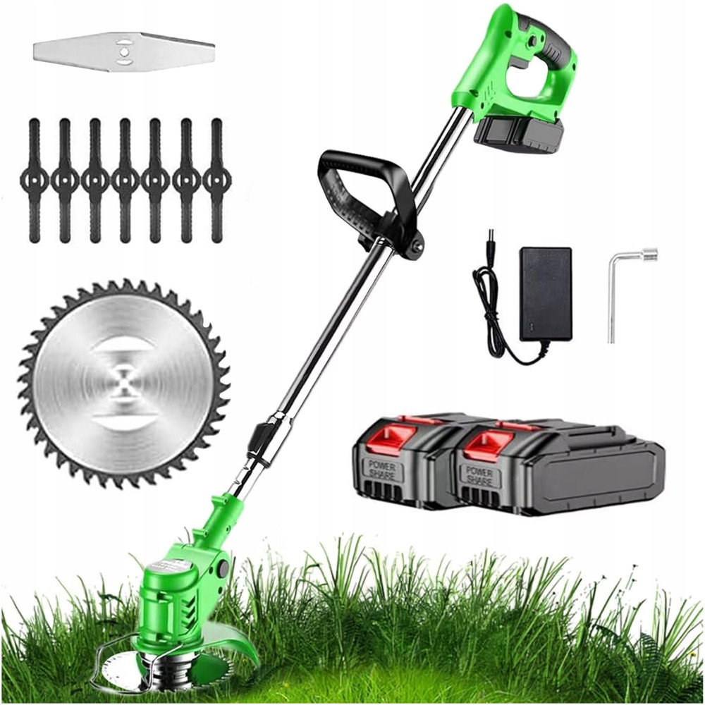 Kosiarka do trawy bezprzewodowa z regulowaną głowicą i drążkiem 12V 2 akumulatory