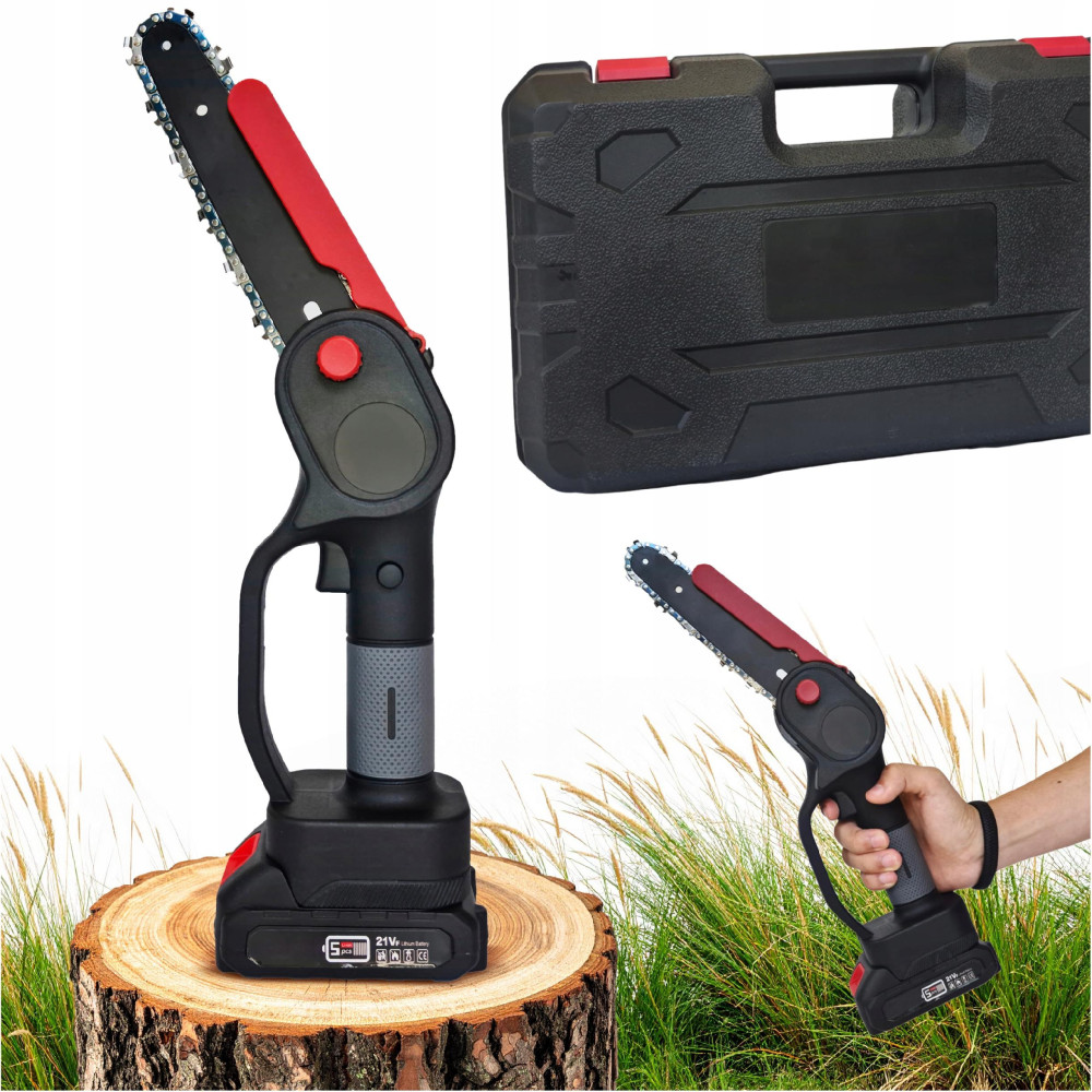 Piła łańcuchowa akumulatorowa mini pilarka do drzewa aku 21V