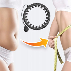 Hula hop z obciążeniem wypustkami obciążnikiem czarne