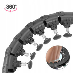 Hula hop z obciążeniem wypustkami obciążnikiem czarne