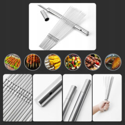 Szpikulce szpiki szampury do szaszłyków mięsa 35cm nierdzewne 20 szt