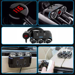 Nabíječka cigaretové zapalovač zásuvka splitter 2x USB