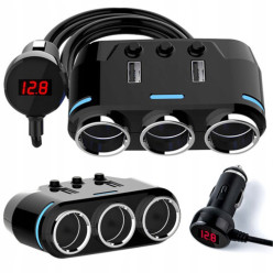 Nabíječka cigaretové zapalovač zásuvka splitter 2x USB