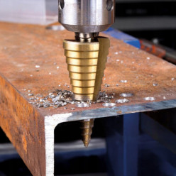 Zestaw 3 wierteł stożkowych stopniowych do metalu drewna blach plastiku 4-32 mm